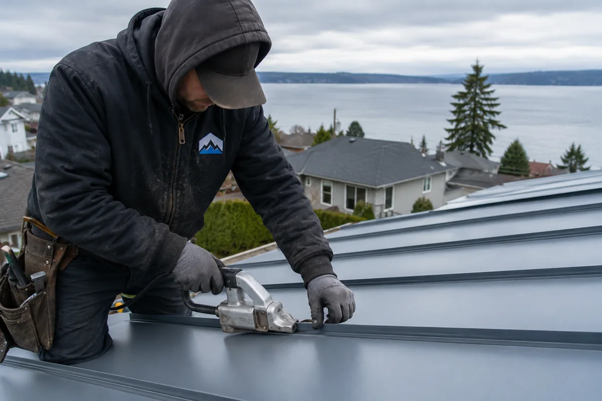 Metal Roofing underway on a property in Everett, WA